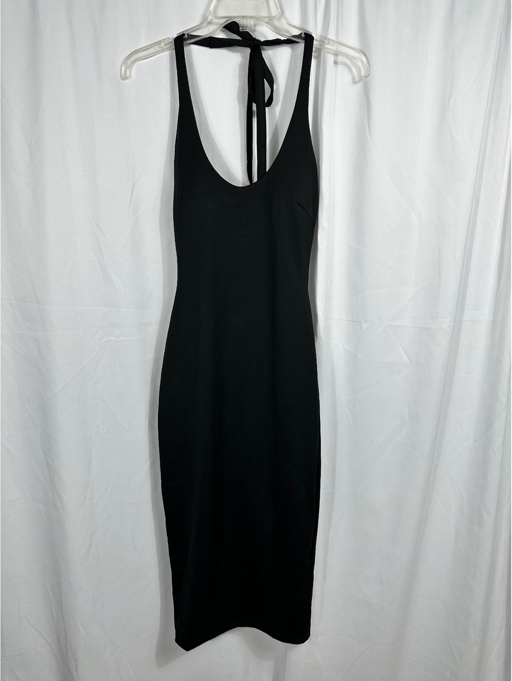 Popilush Black Nylon Spandex Bodycon Dress Shapewear XS